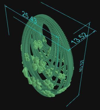 Ultra Vision Circle Floral Pattern Model Gold Pendant 3D print model_6