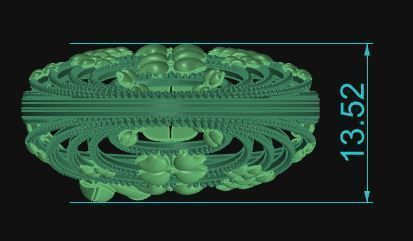 Ultra Vision Circle Floral Pattern Model Gold Pendant 3D print model_2