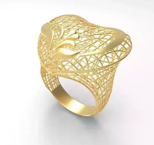 Ultra Vision Heart Model Gold Ring - Eu 58