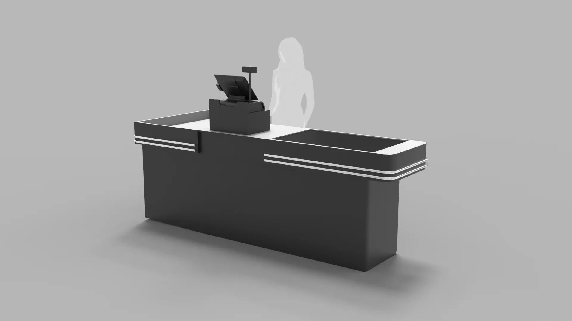 Supermarket Checkout Counter Cashier 3D model | CGTrader