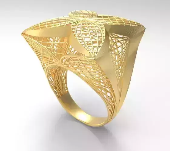 Ultra Vision Flower Leaf Gold Ring - Eu 58