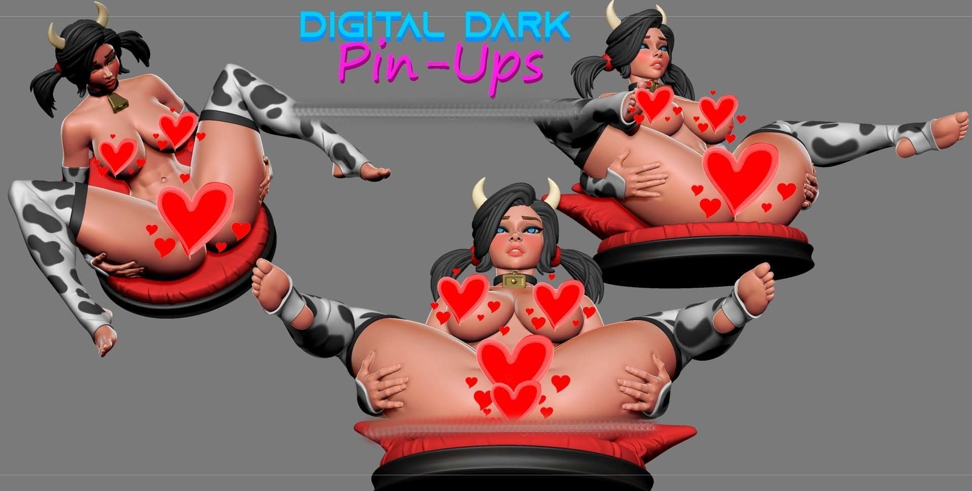 Deer Girl with NSFW version and Miniatures 88mm with NSFW  3D print model_7