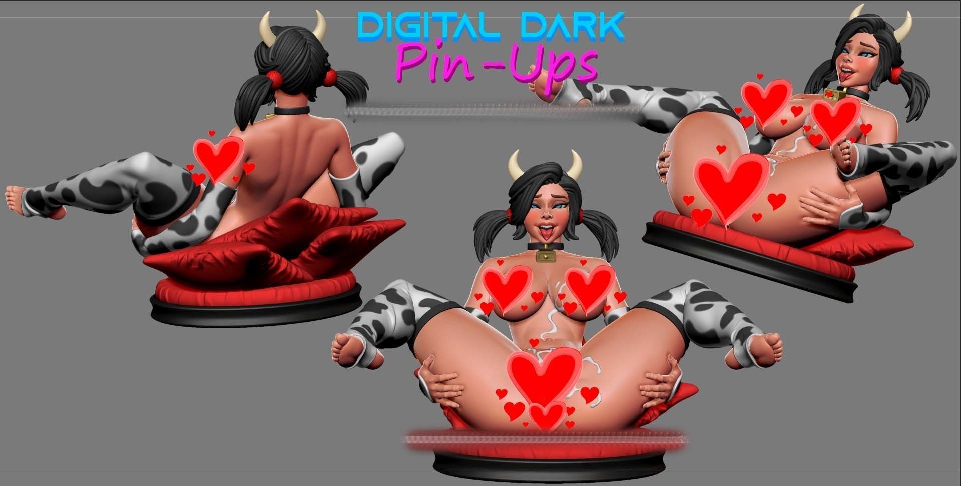 Deer Girl with NSFW version and Miniatures 88mm with NSFW  3D print model_9