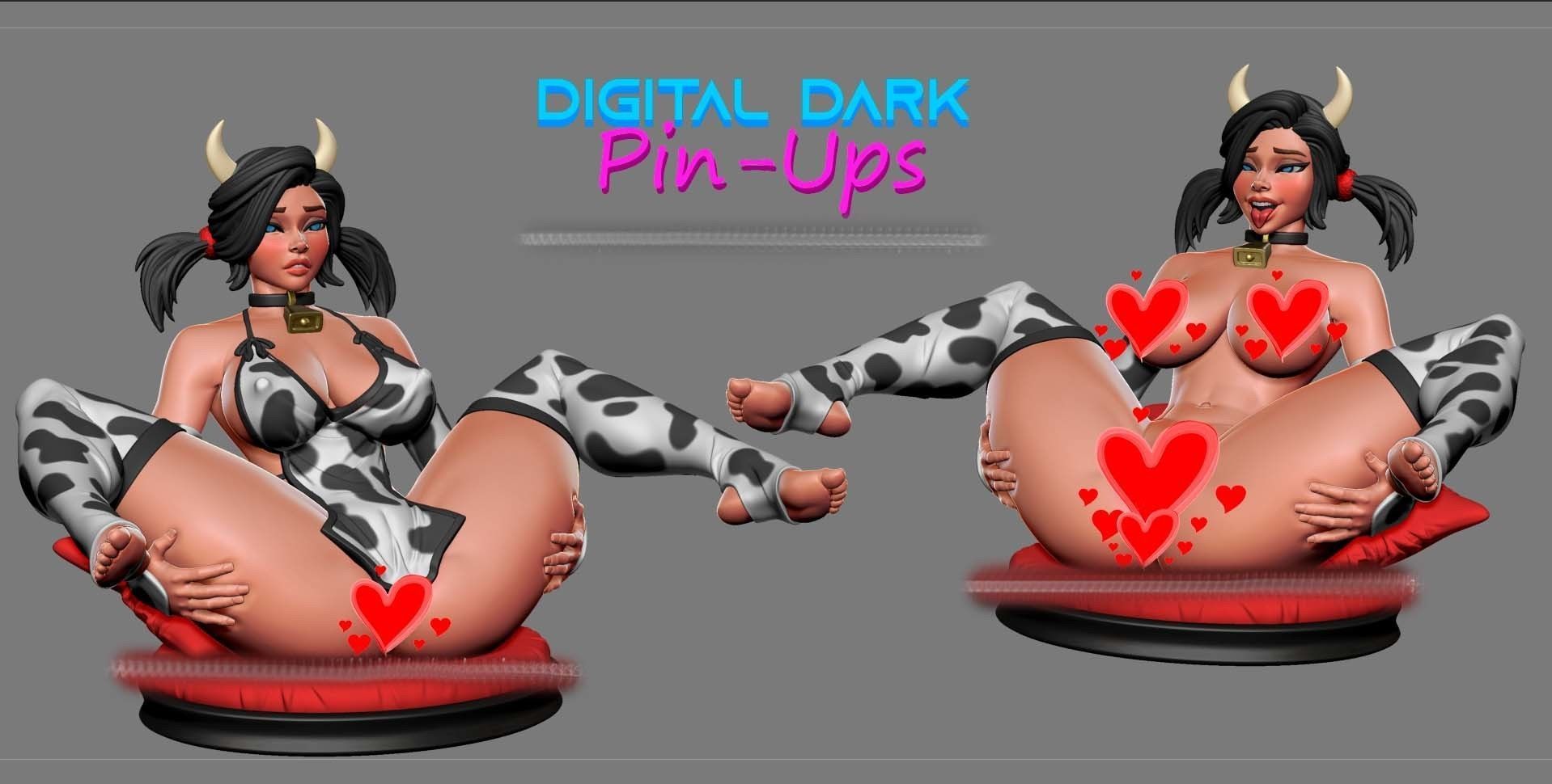 Deer Girl with NSFW version and Miniatures 88mm with NSFW  3D print model_5