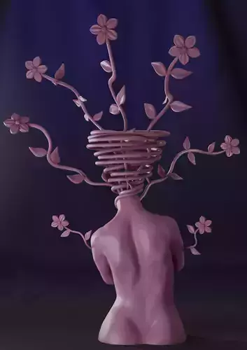 Female Body with Flowers - Decoration