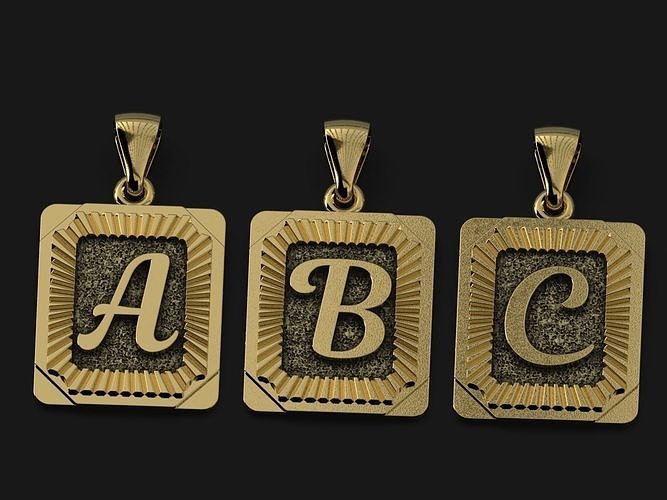 Alphabet Pendant A-Z 3D print model