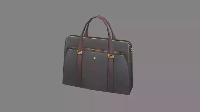 cartoon briefcase -black leather handbag