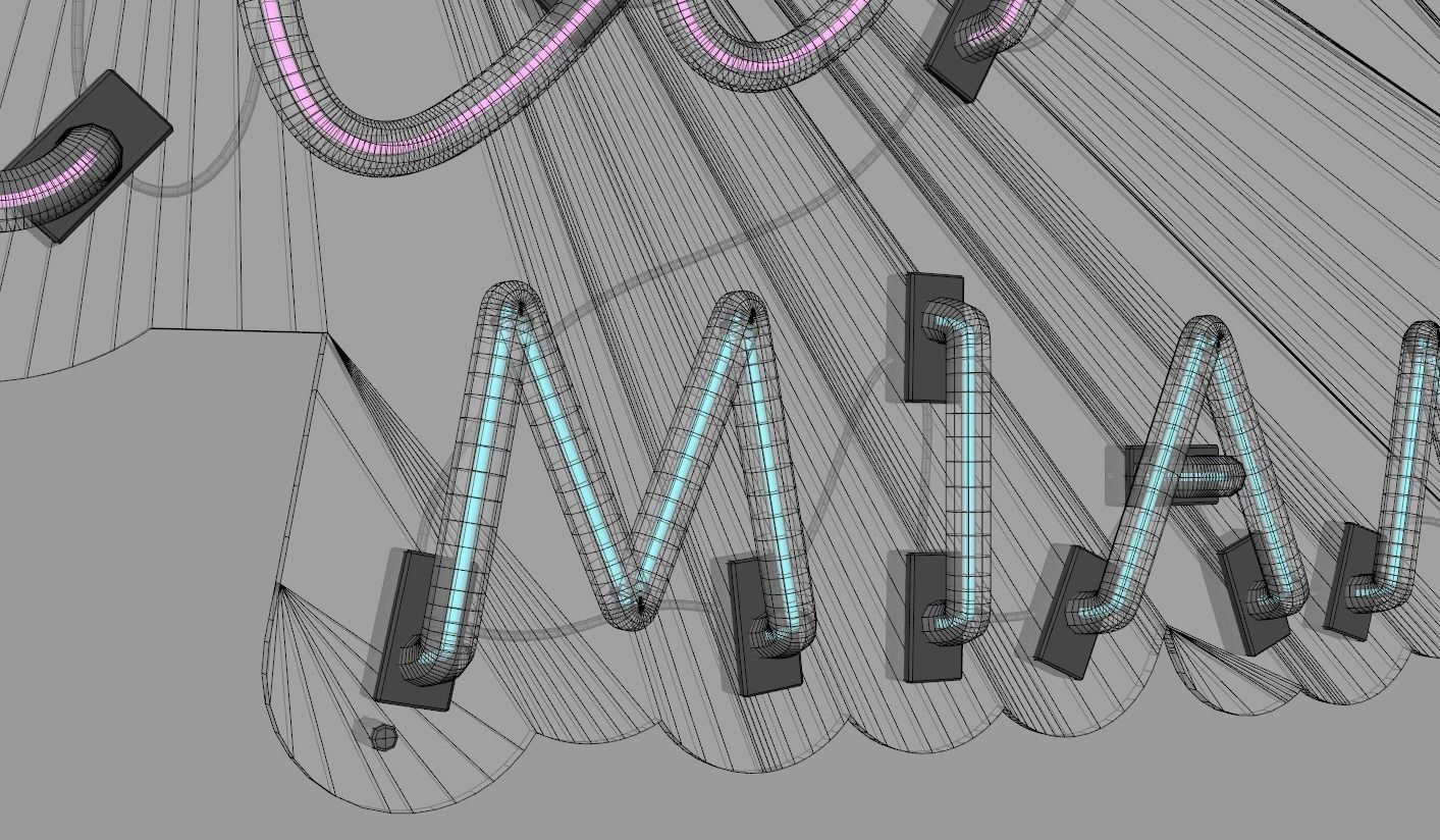 Aloha Miami - Neon Sign 3D model_9