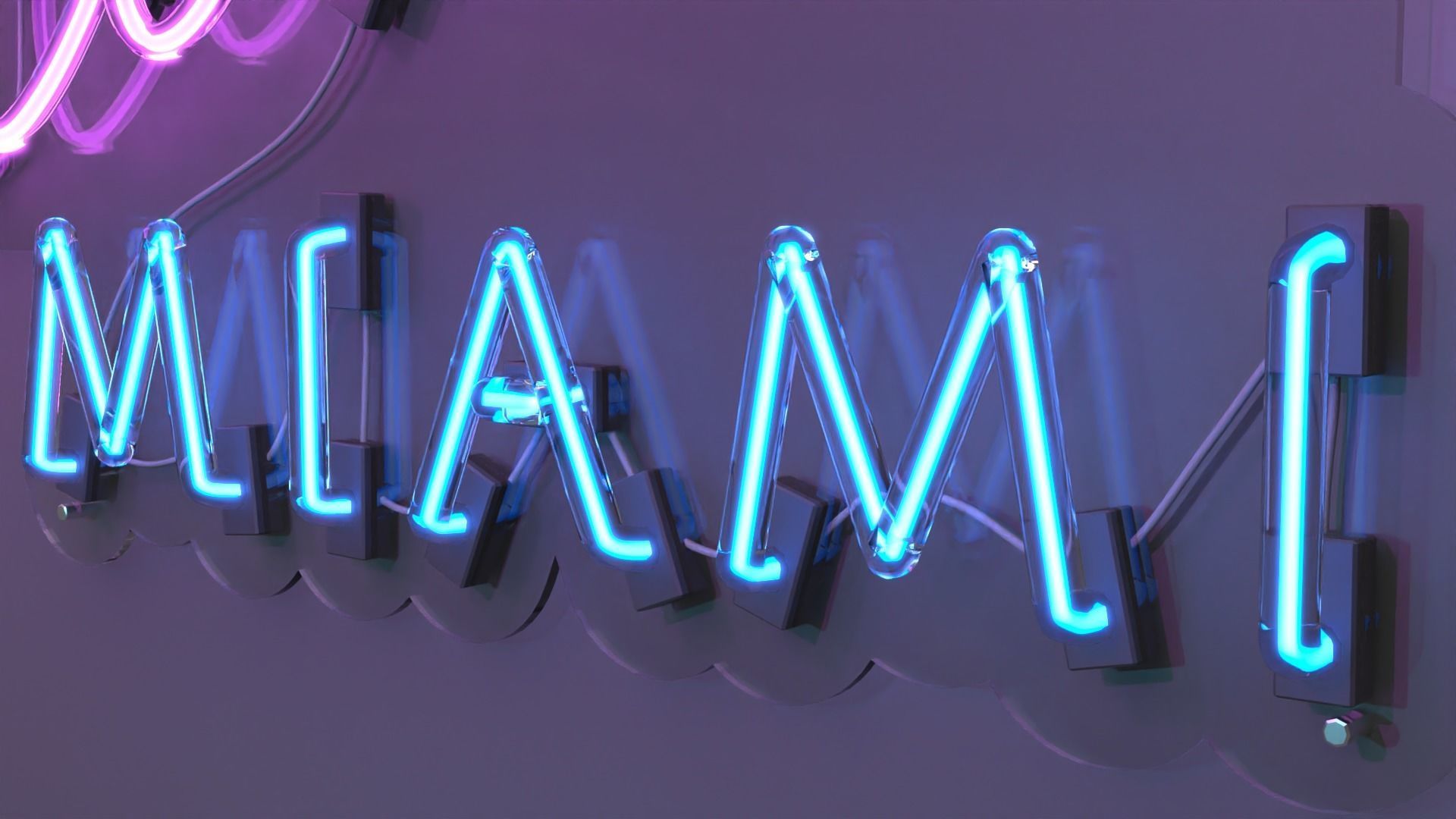 Aloha Miami - Neon Sign 3D model_4