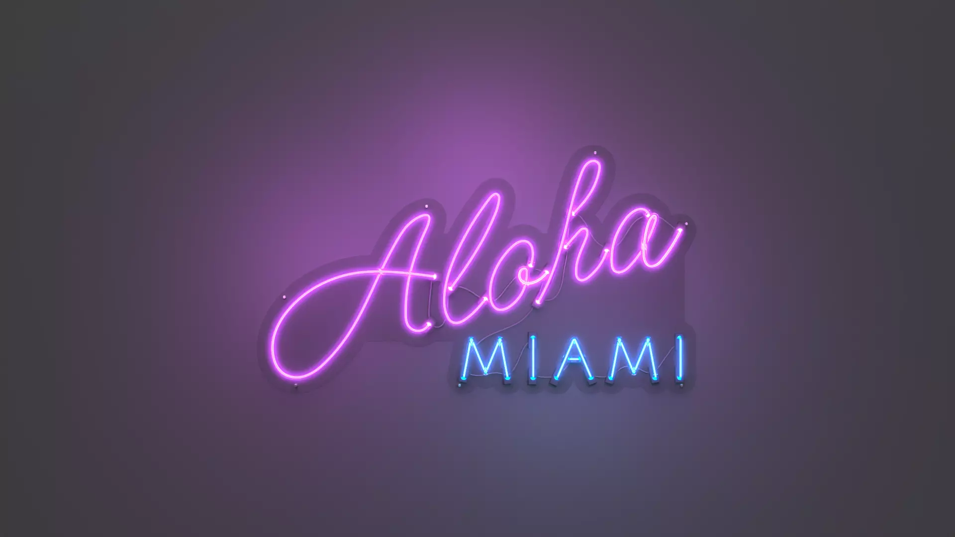 Aloha Miami - Neon Sign 3D model_0