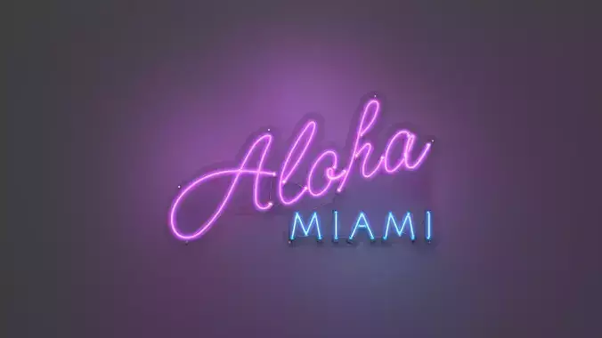 Aloha Miami - Neon Sign 3D model