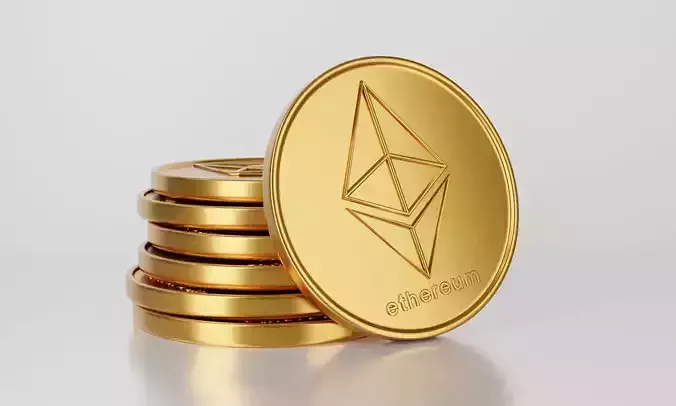 Ethereum ETH Gold Coin 3D model