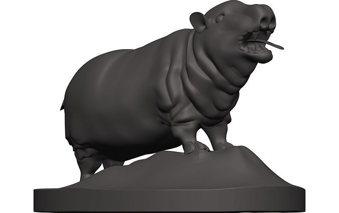 Hippopotamus hogwarts hippogriff figurine 3D model