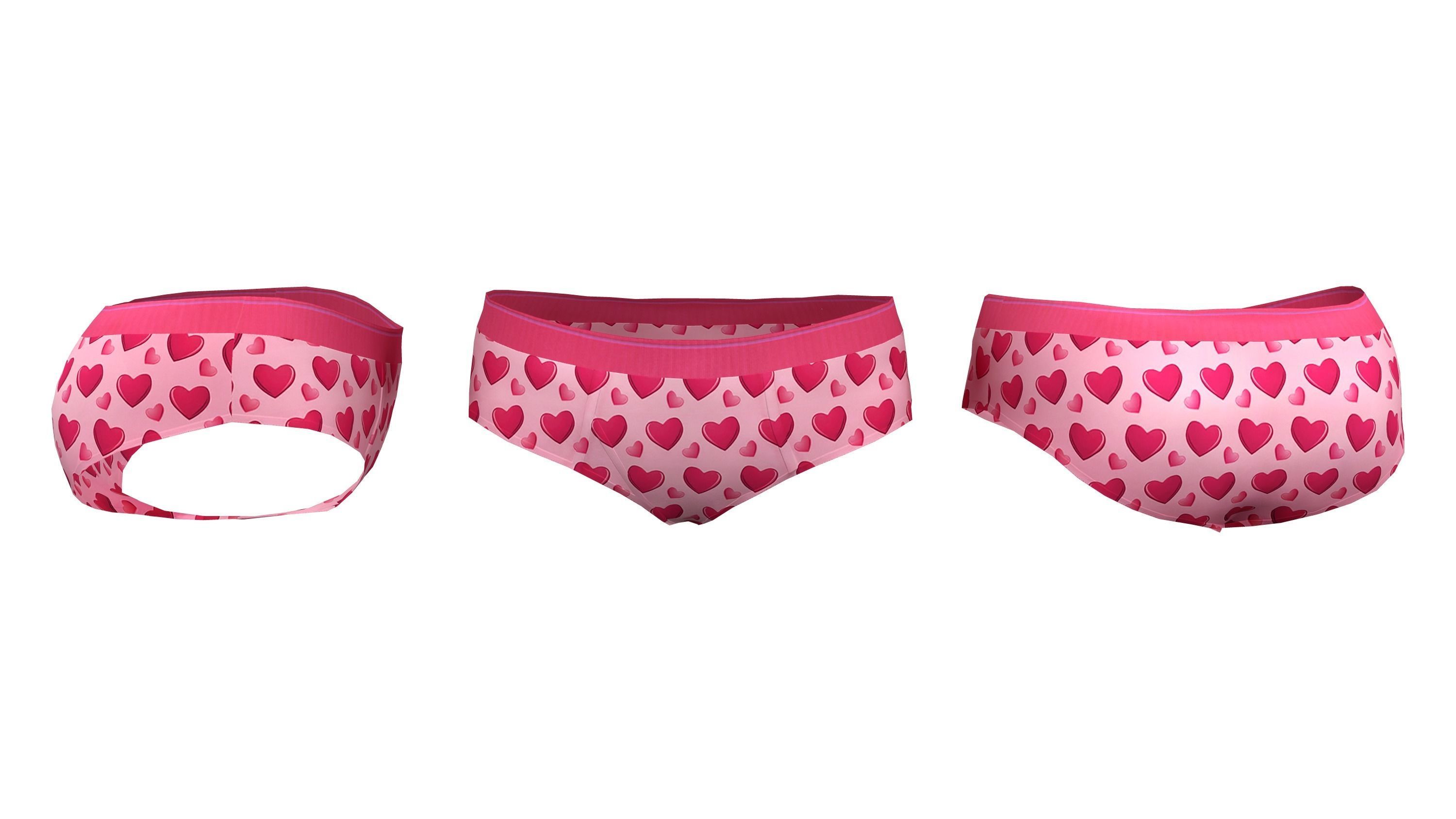 Womens Boy Briefs Low-poly 3D model_4