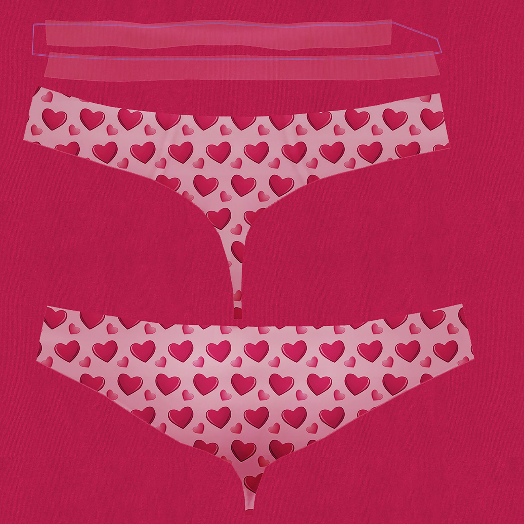 Womens Boy Briefs Low-poly 3D model_11