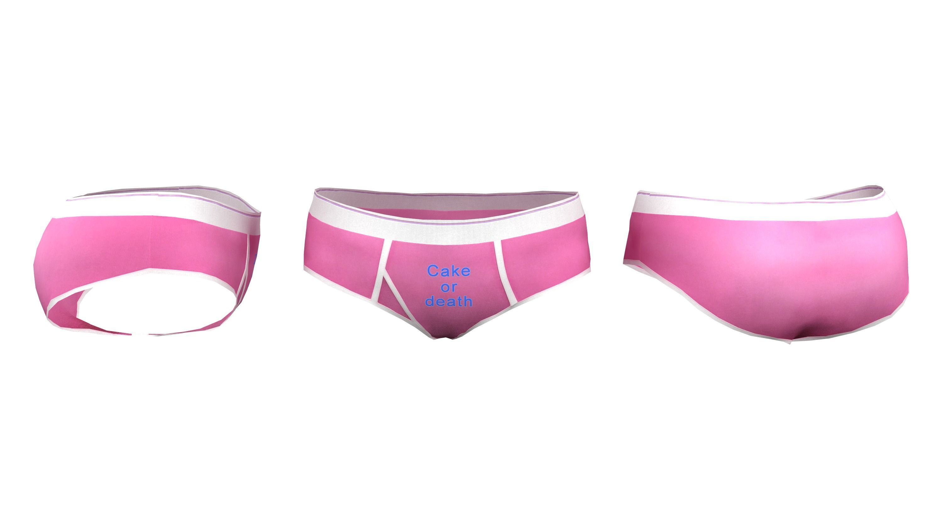 Womens Boy Briefs Low-poly 3D model_2