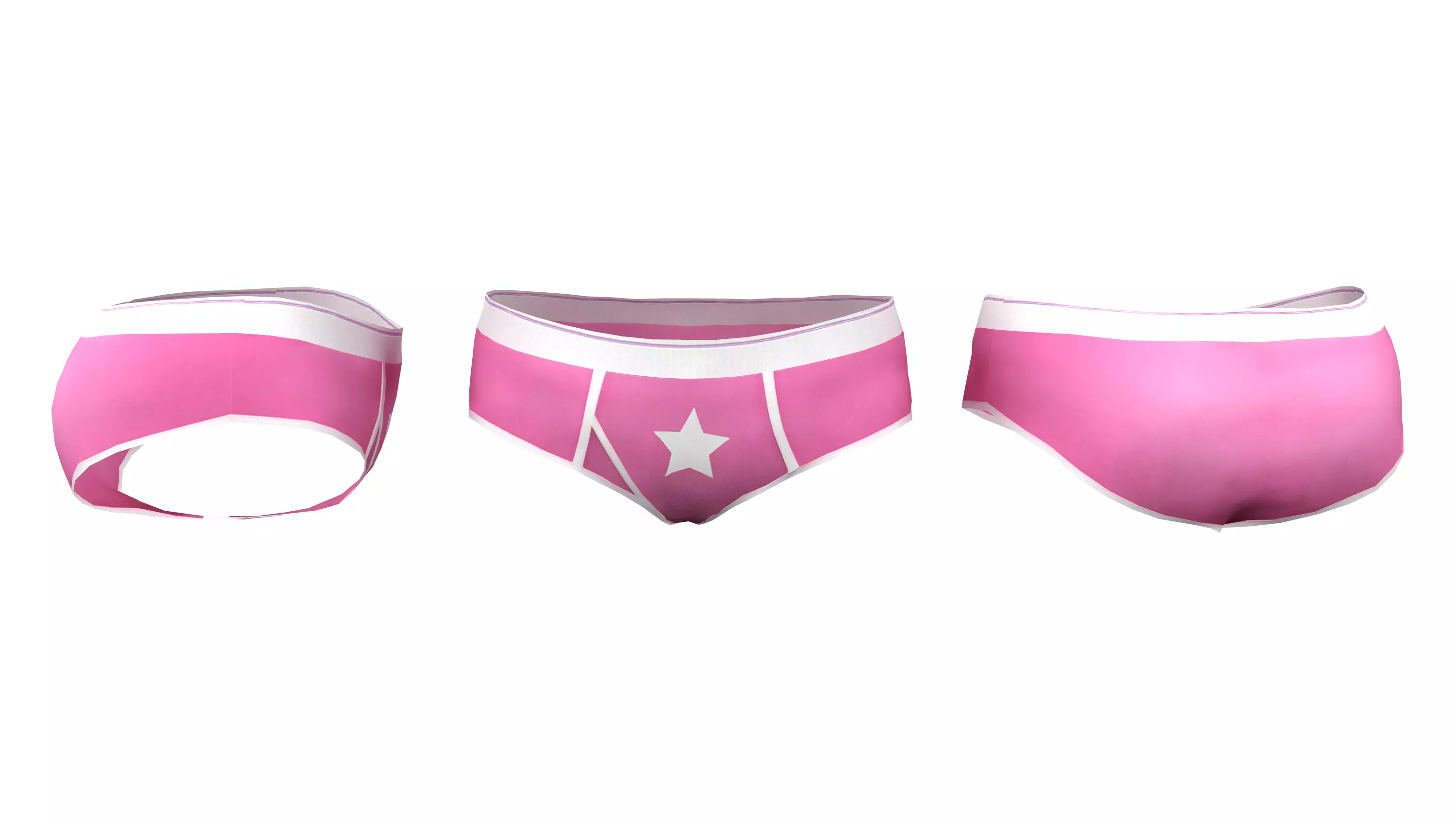 Womens Boy Briefs Low-poly 3D model_0
