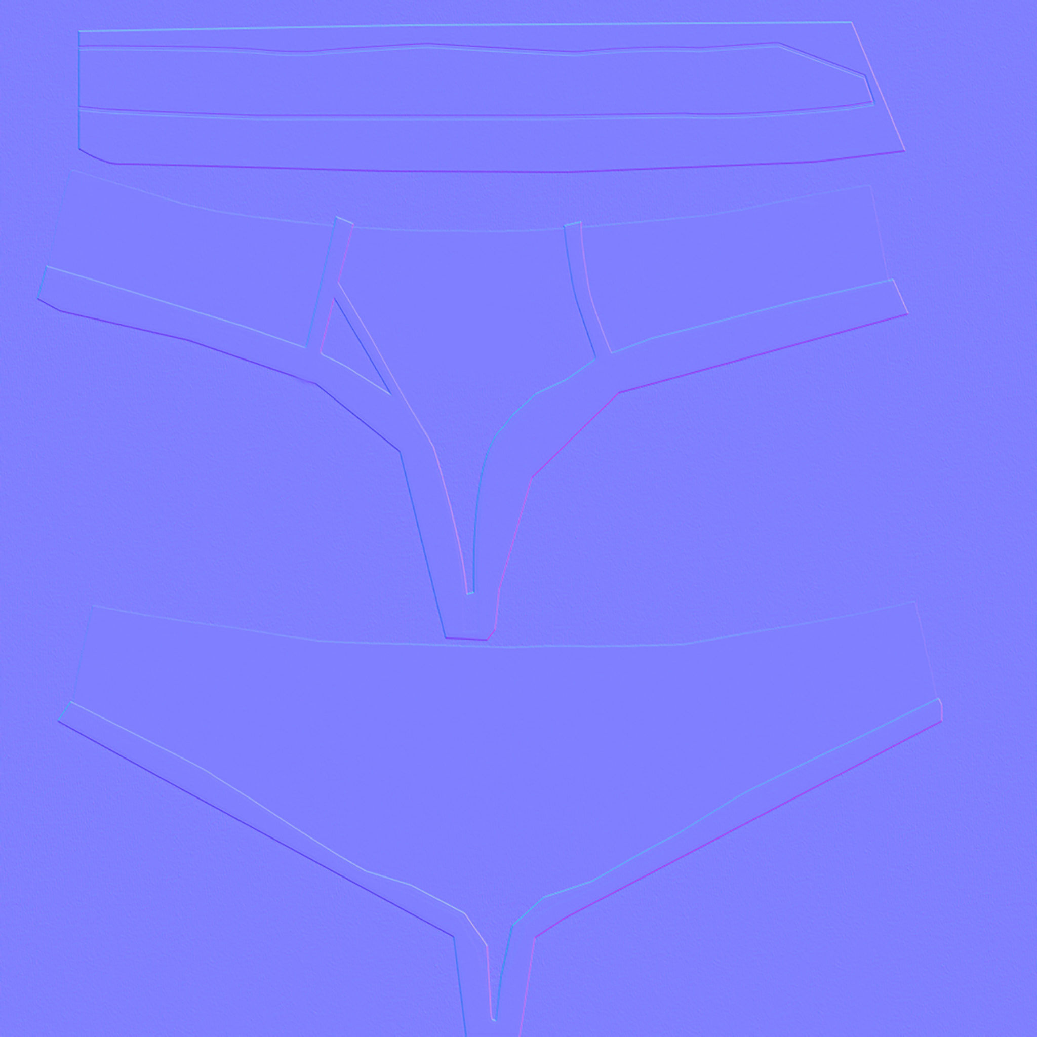 Womens Boy Briefs Low-poly 3D model_13