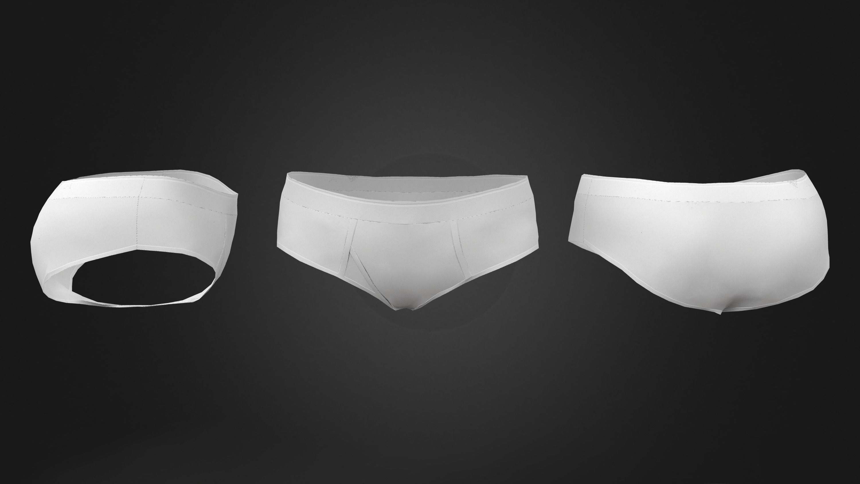 Womens Boy Briefs Low-poly 3D model_8
