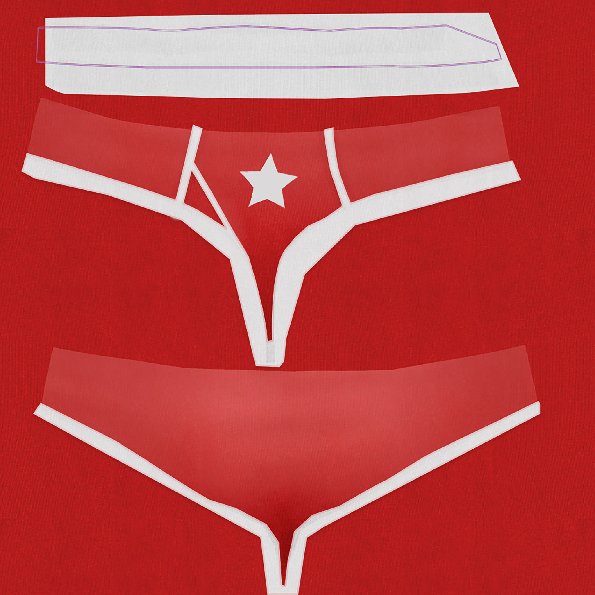 Womens Boy Briefs Low-poly 3D model_12