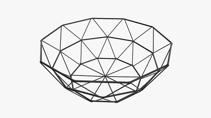 Round serving wire basket 3D model