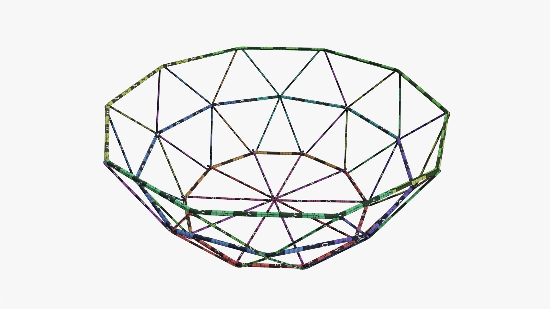Round serving wire basket 3D model_6