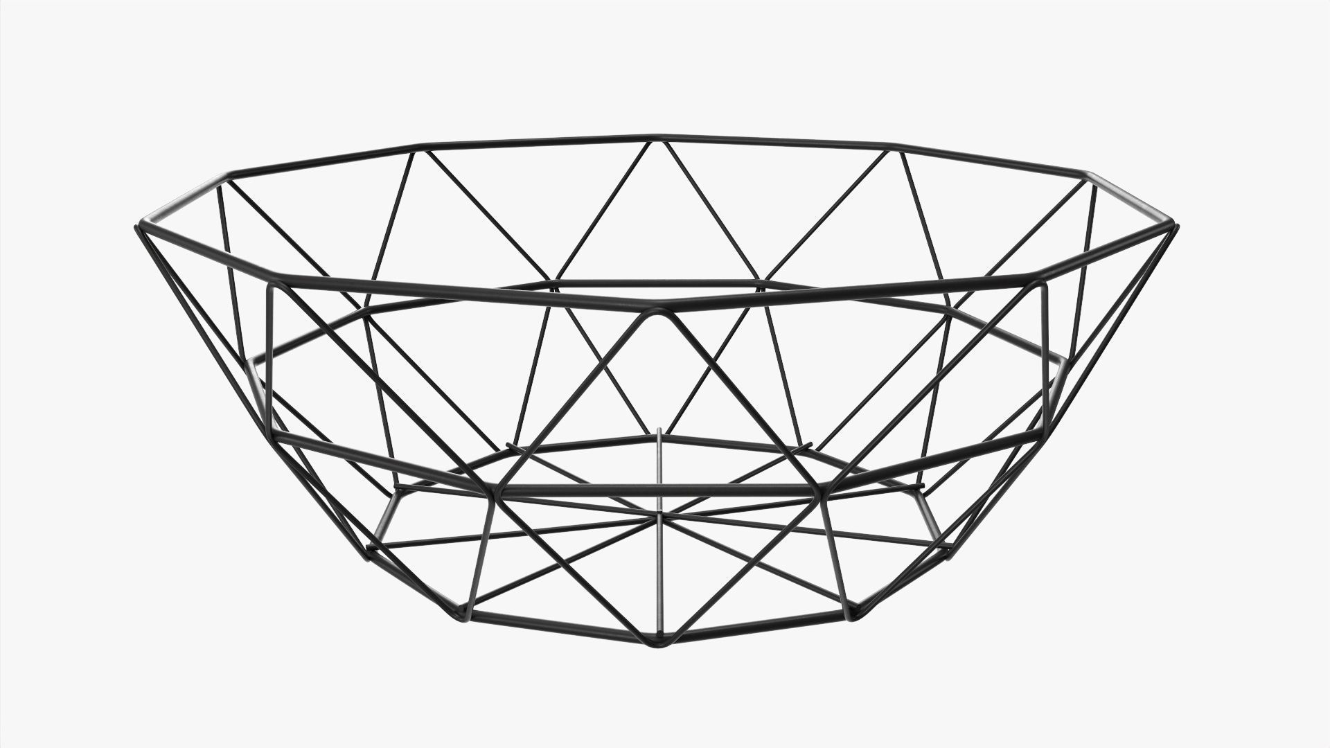 Round serving wire basket 3D model_1