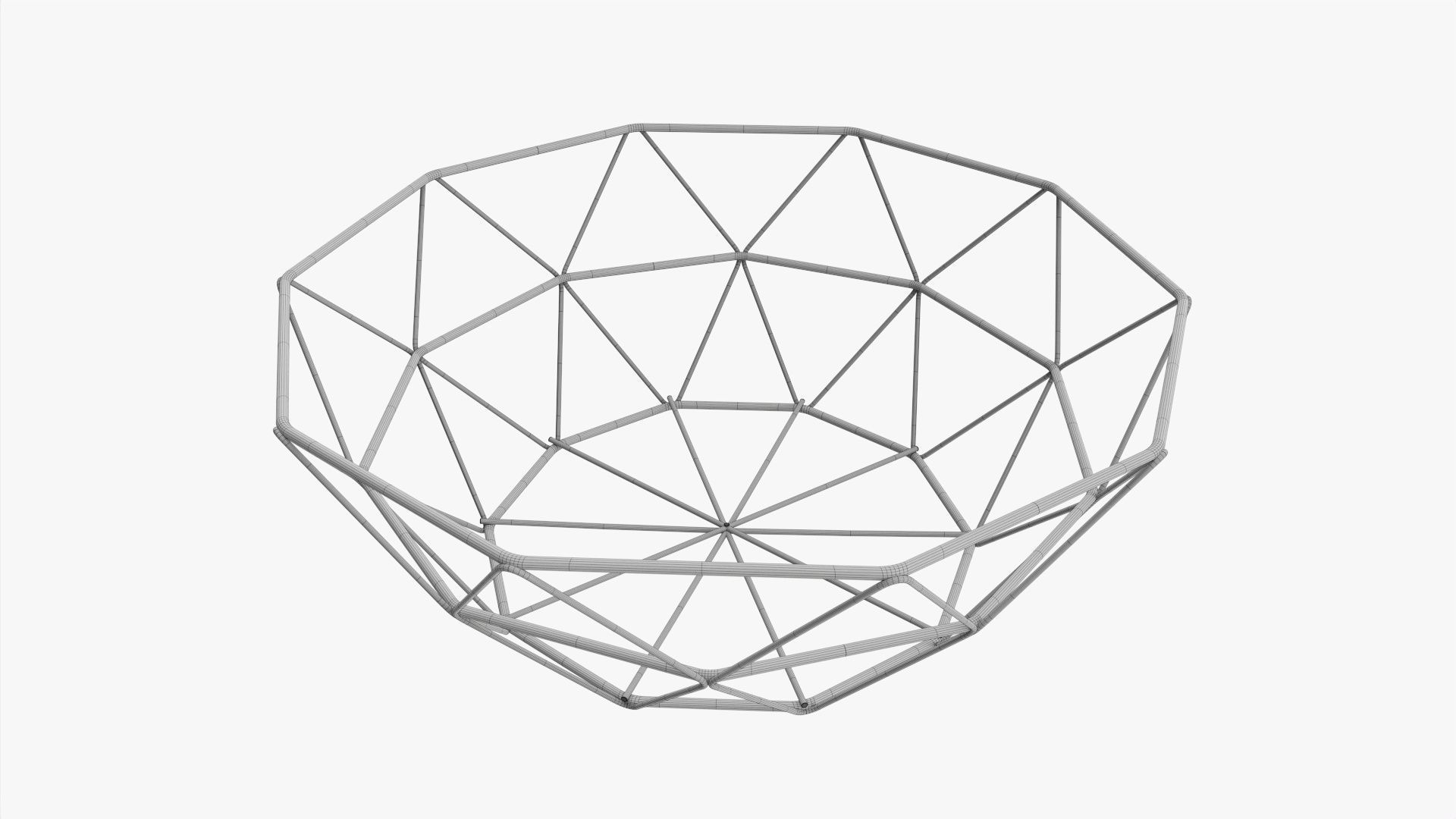 Round serving wire basket 3D model_5
