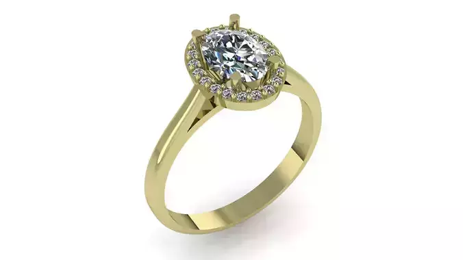 oval engagement ring 3d file