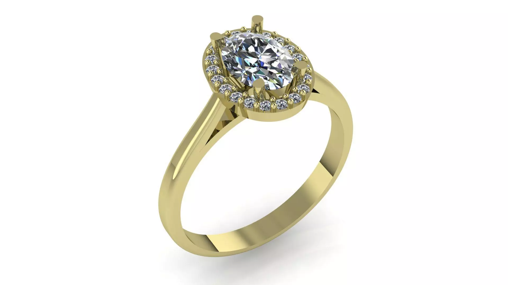 oval engagement ring 3d file 3D print model_0