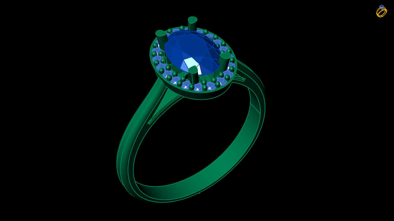 oval engagement ring 3d file 3D print model_1