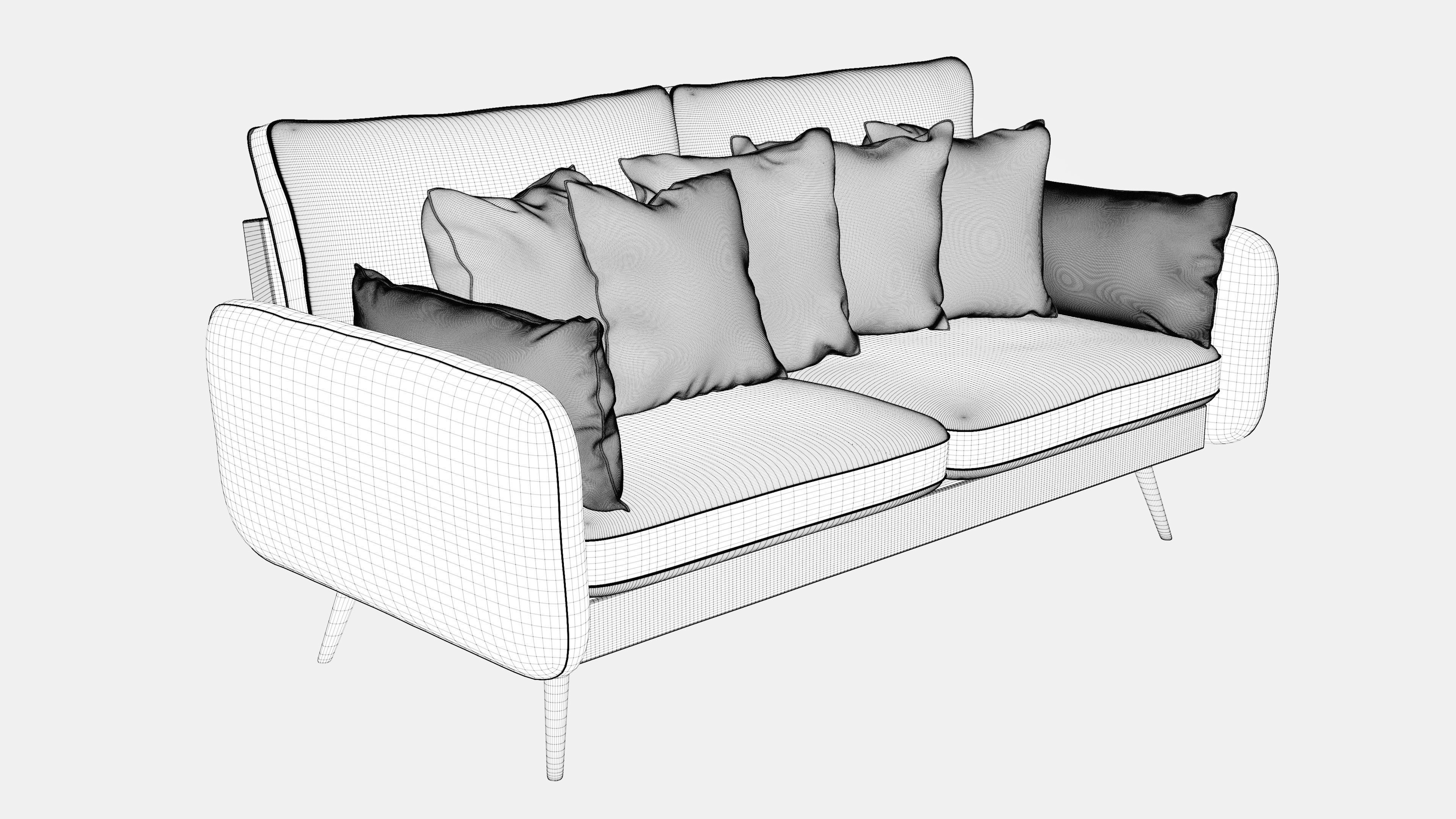 MODERN SOFA WITH PILLOWS 3D model_5