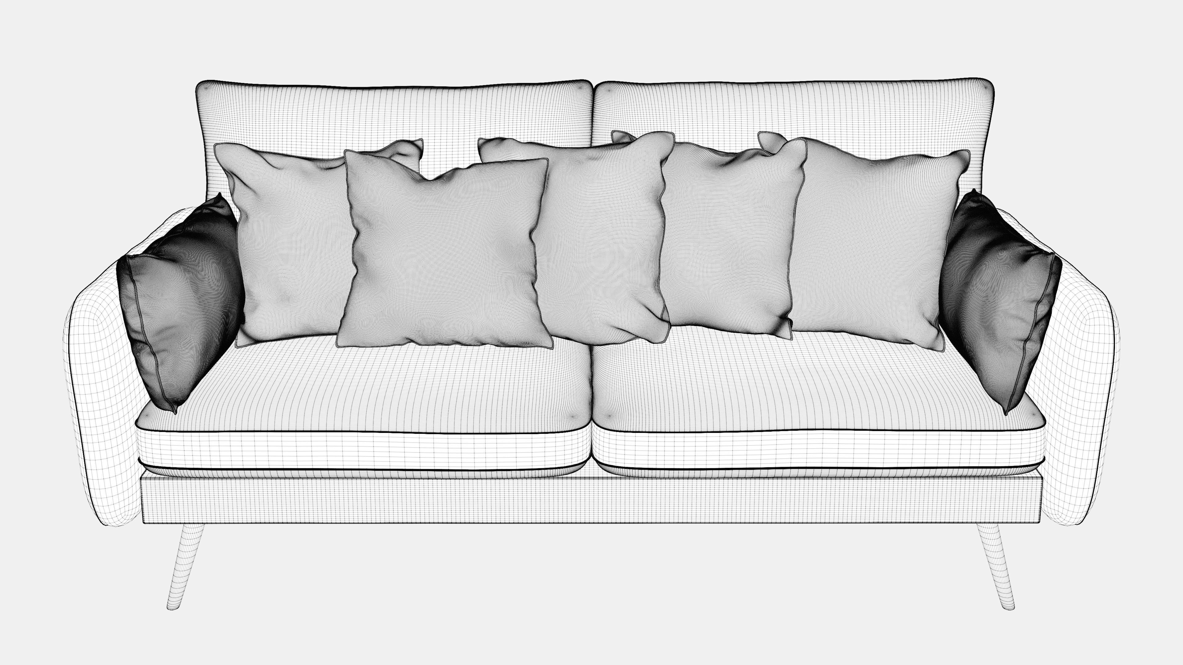 MODERN SOFA WITH PILLOWS 3D model_4