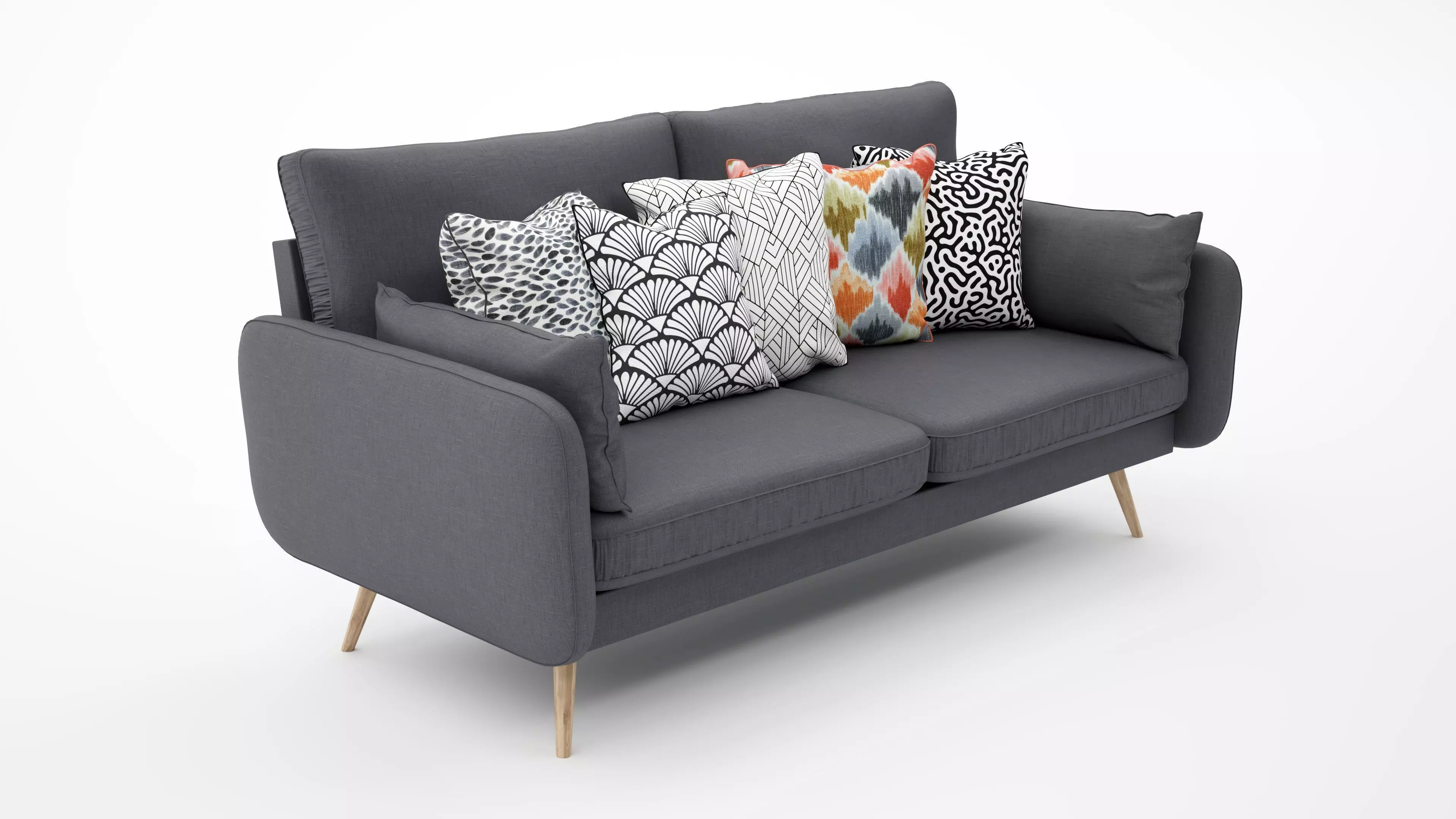 MODERN SOFA WITH PILLOWS 3D model_0