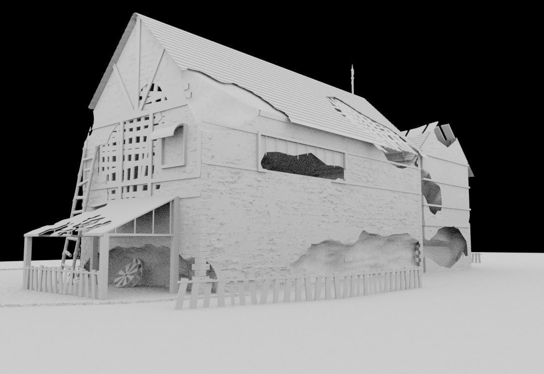 post apocalyptic medieval house model 3D model_11