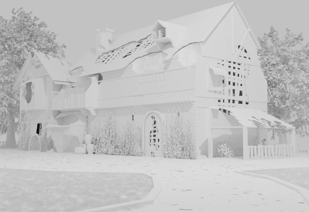 post apocalyptic medieval house model 3D model_13