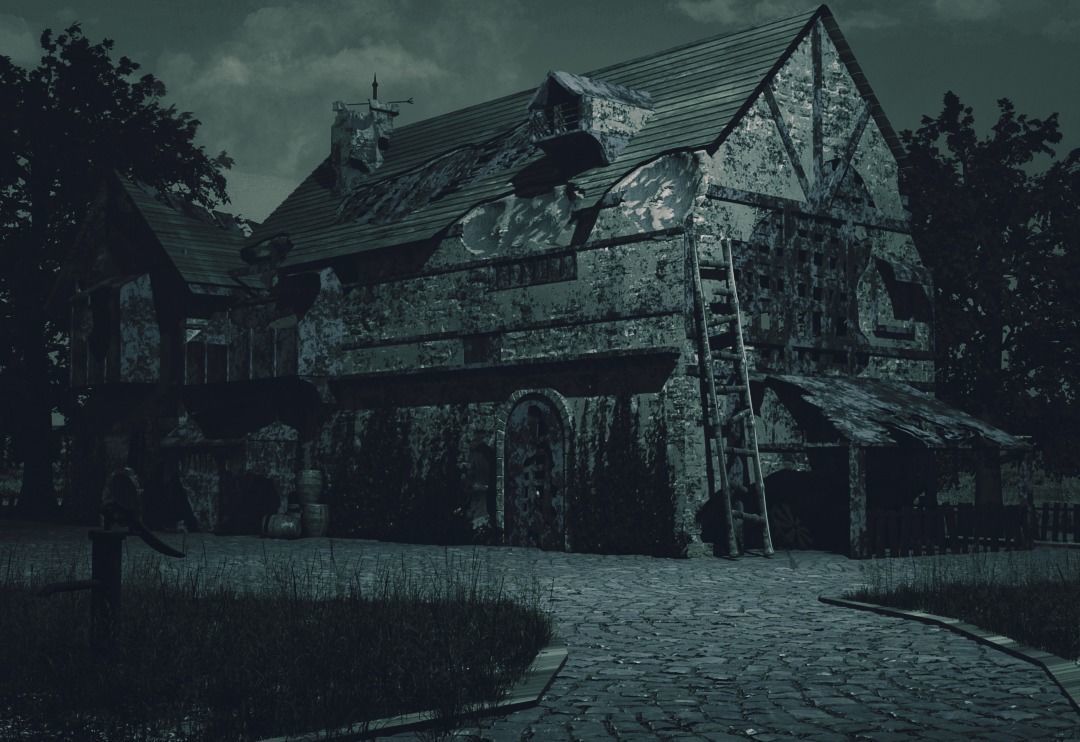 post apocalyptic medieval house model 3D model_14