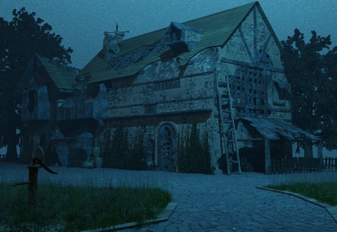 post apocalyptic medieval house model 3D model_4