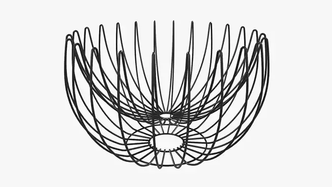 Iron wire basket suspended