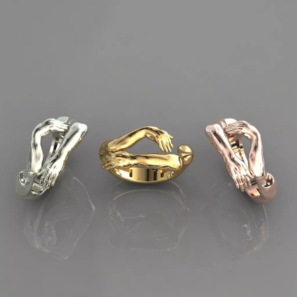 Hug Ring 3D print model_0