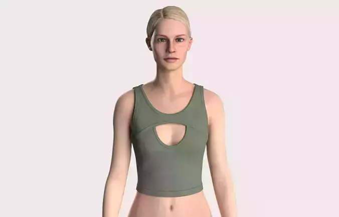 Cut Out Tank Top 3D model