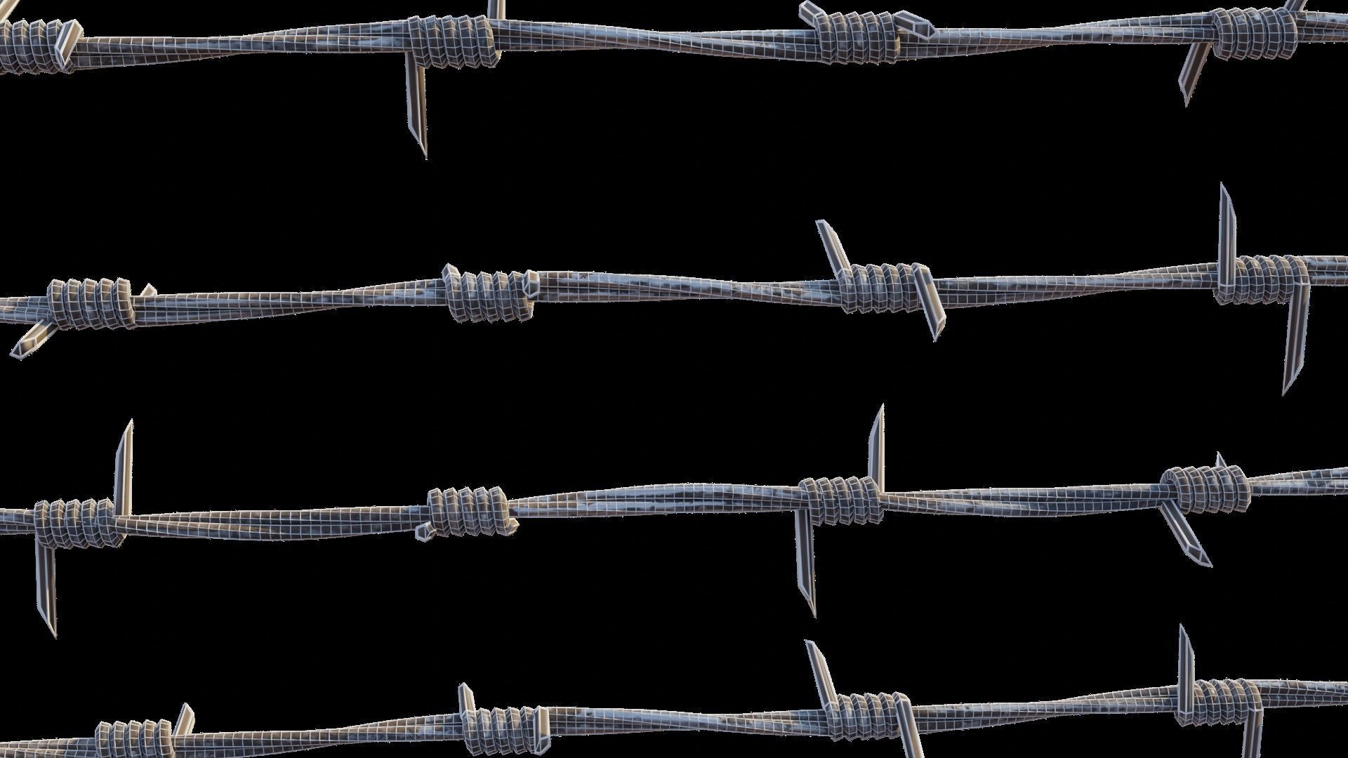 Barbed Wire Pack Low-poly 3D model_3