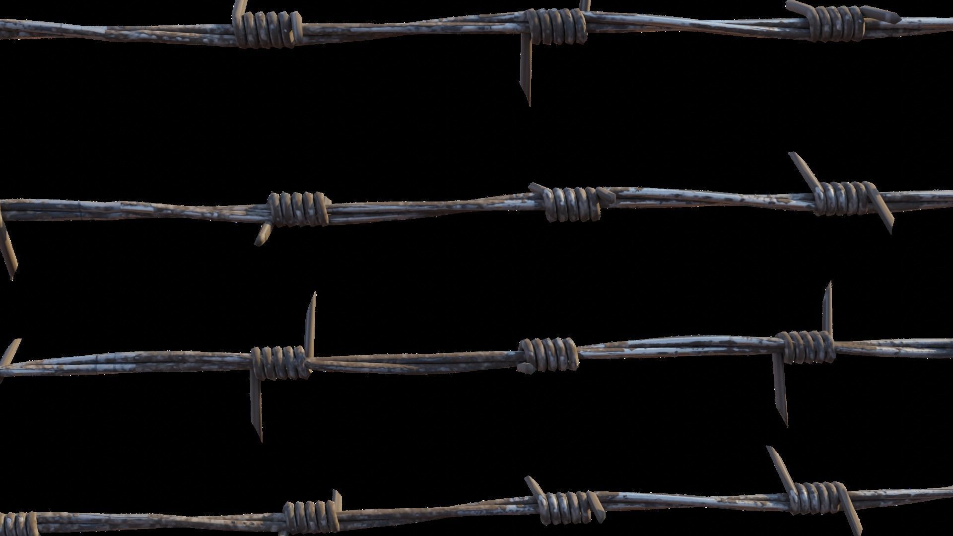 Barbed Wire Pack Low-poly 3D model_2