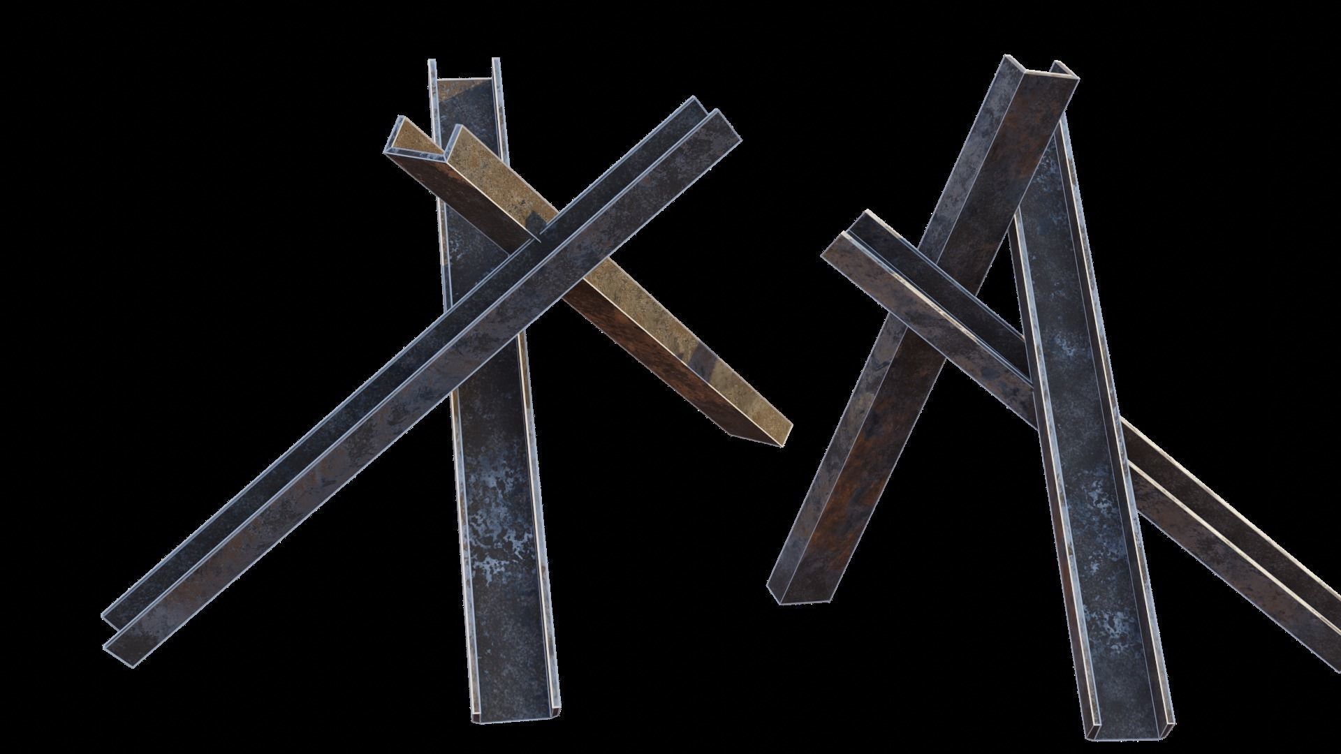 Barbed Wire Pack Low-poly 3D model_5