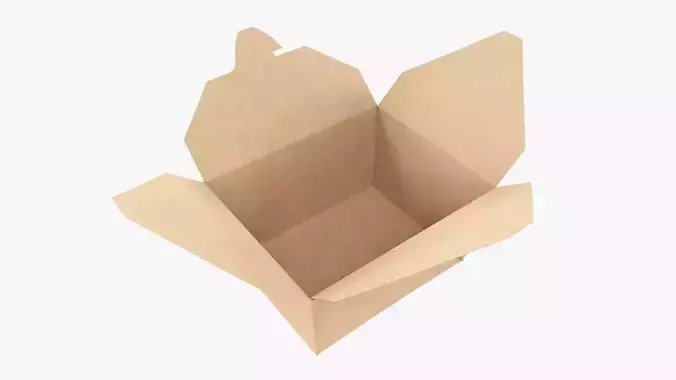 Take-away kraft paper container open