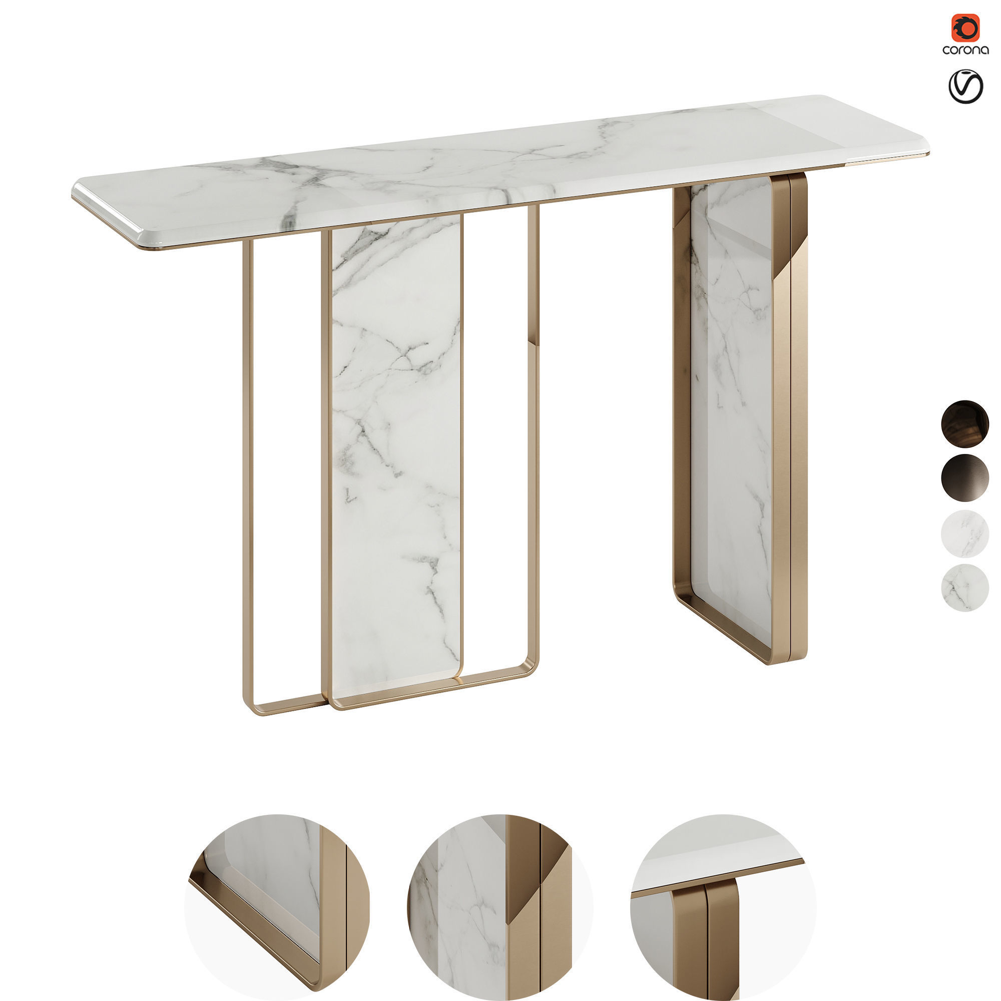 Private Label Gold Console Low-poly 3D model_1