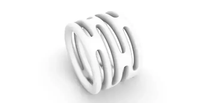 five connected rings with binary pattern