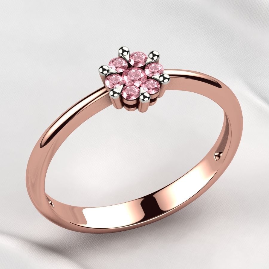 Illusion Setting Gold Ring 3D print model_5