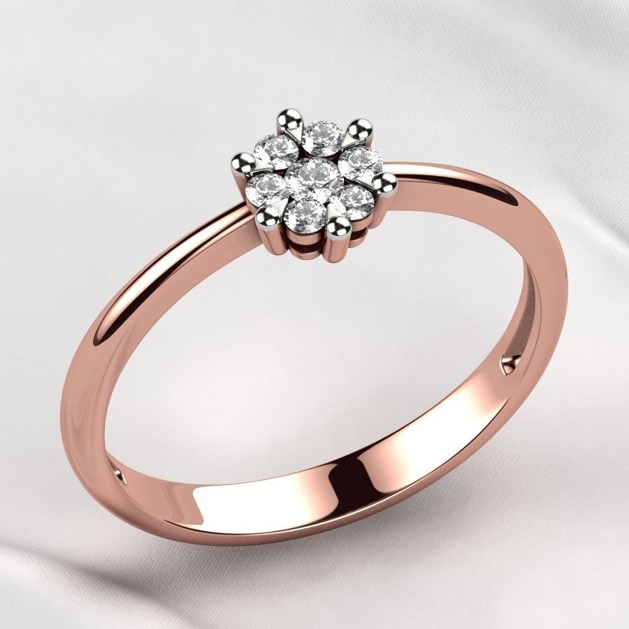 Illusion Setting Gold Ring 3D print model_4