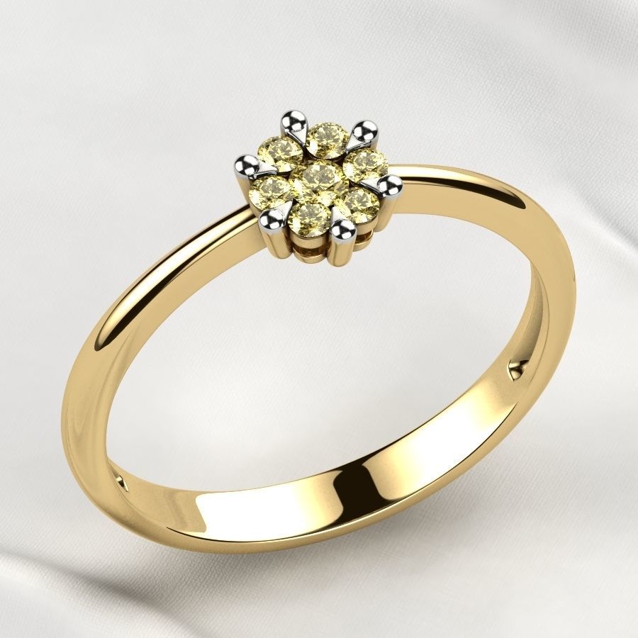 Illusion Setting Gold Ring 3D print model_2